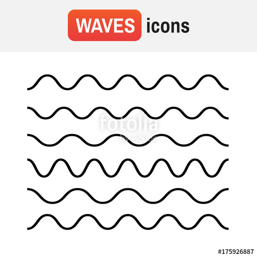 500x500 Wave Line Icon. Waves Outline Icon, Modern Minimal Flat Design
