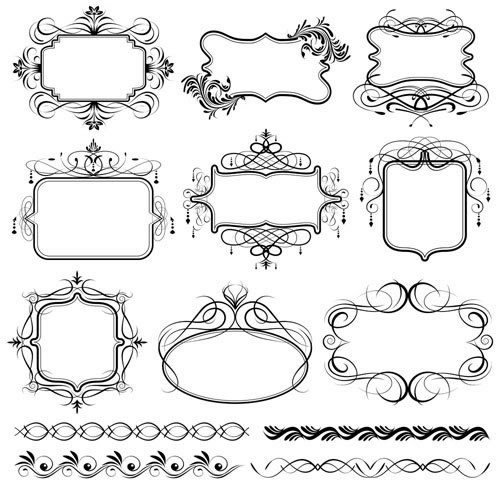 496x480 Continental Line Borders Vector Line Art Free Vector In