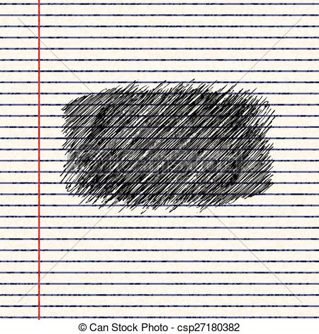 450x470 Scribbles On A Sheet Of Lined Paper. Hand Drawn Illustration Of