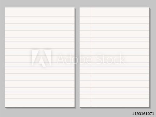 500x375 Set Of Realistic Blank Sheets Of Lined Paper