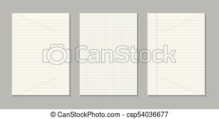 450x244 Set Of Realistic Blank Sheets Of Square And Lined Paper