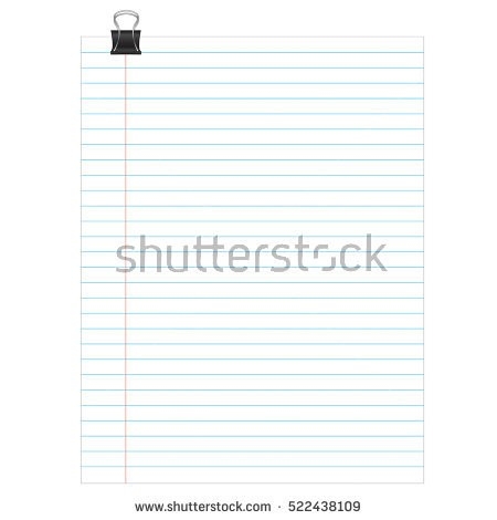 450x470 Sheet Lined Paper Notebook Paper Texture Stock Vector 522438109
