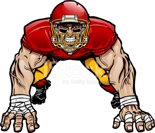 511x440 Illustration Of Defensive Lineman In Football Gear Stock Vector