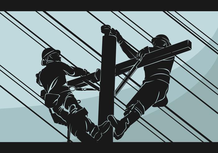700x490 Lineman Silhouette Vector Illustration