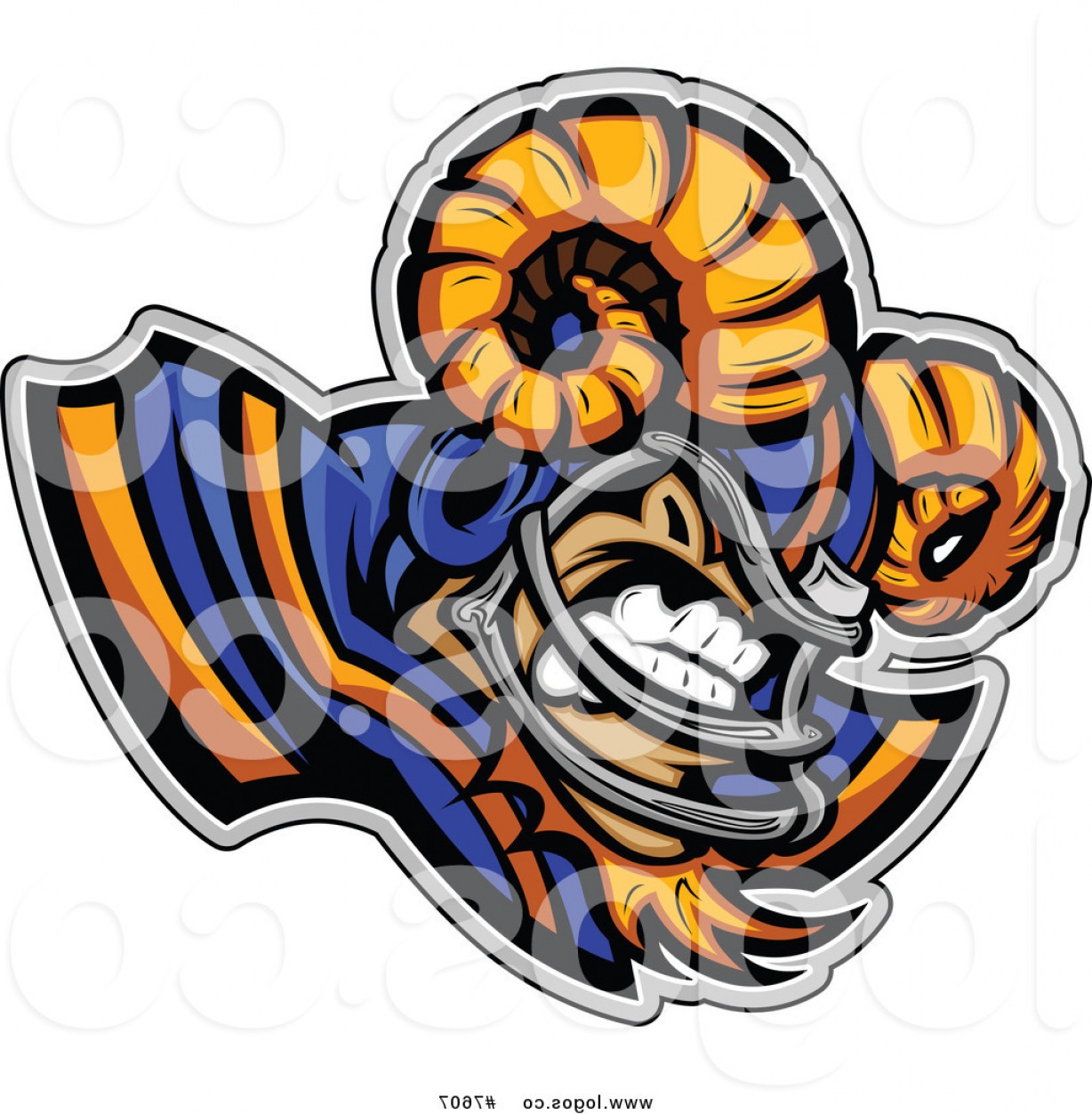 1228x1252 Royalty Free Clip Art Vector Logo Of A Ram Football Player Mascot