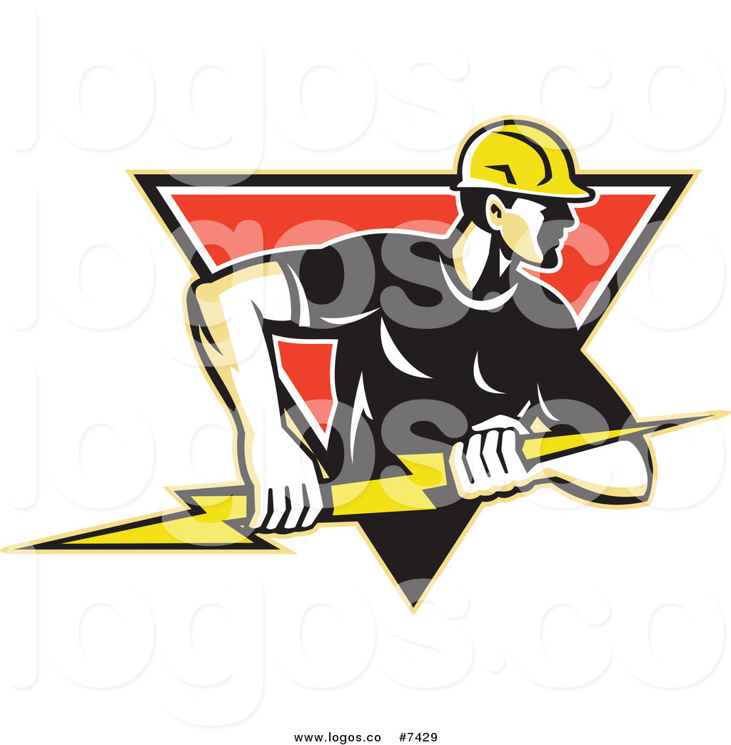 1024x1044 Royalty Free Clip Art Vector Logo Of A Male Electrician Lineman