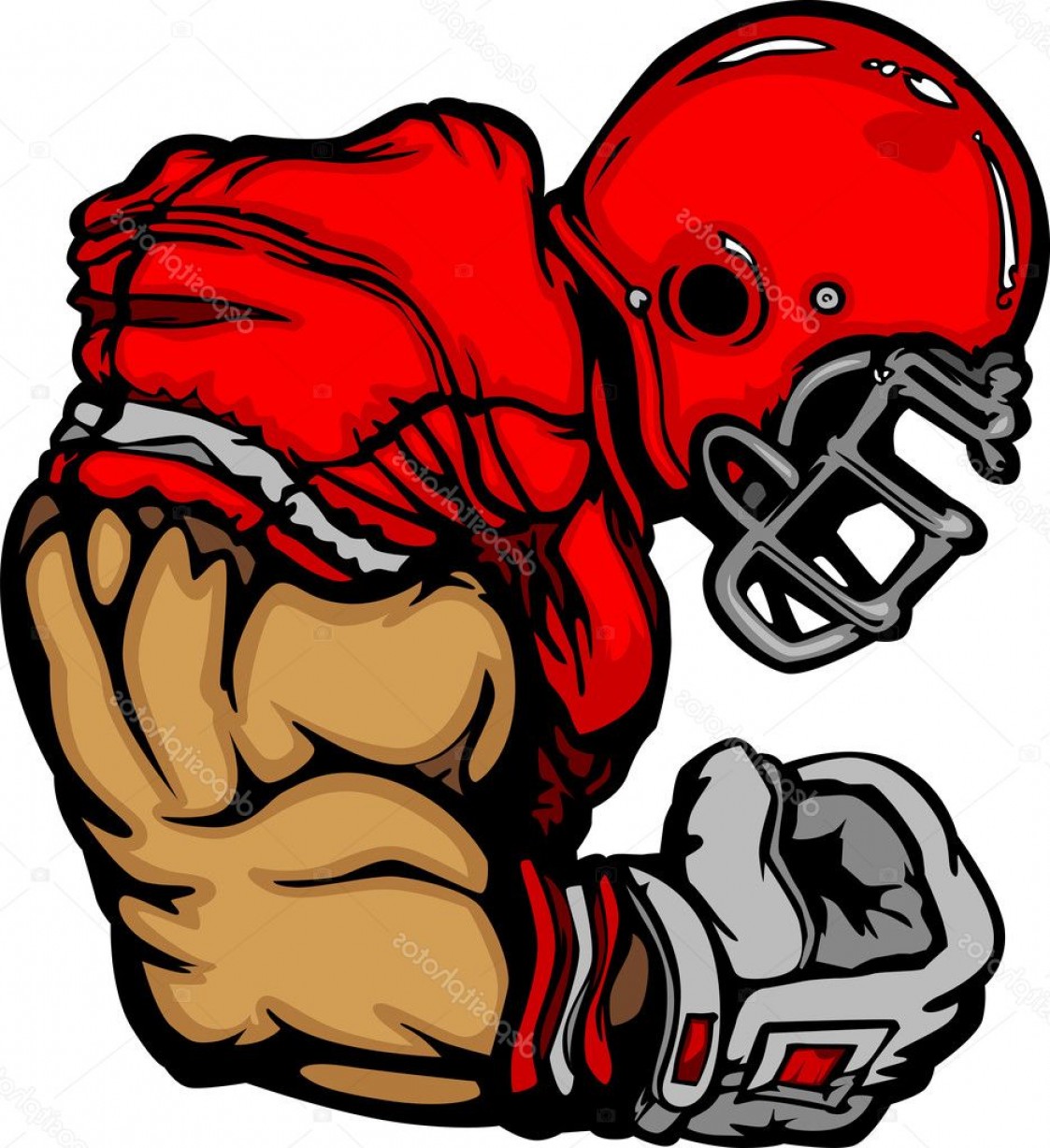 1123x1227 Stock Illustration Football Player Lineman Vector Cartoon