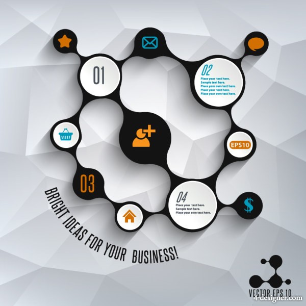 600x600 4 Designer Link Annular Number Label Design Vector Download