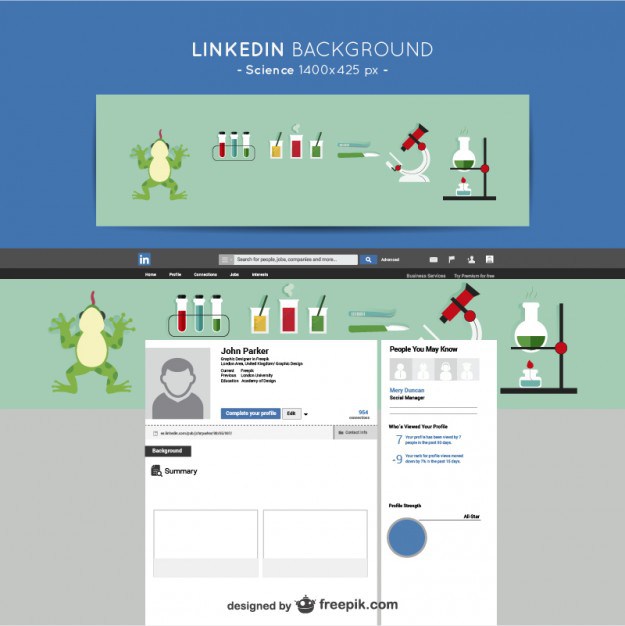 625x626 Linkedin Science Background Free Vector 123freevectors