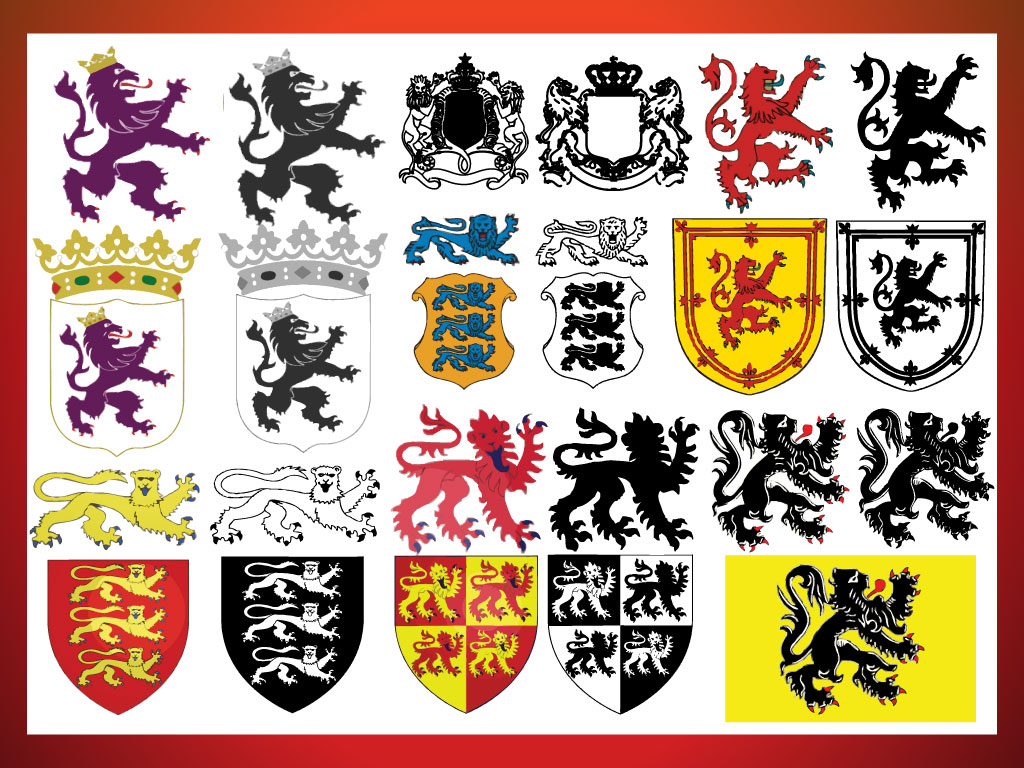 1024x768 Heraldic Lions