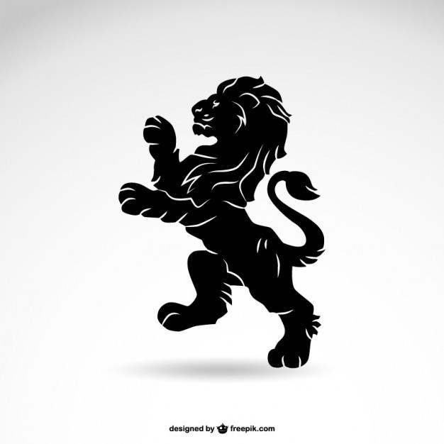 626x626 Lion Heraldry Silhouette Free Vector 123freevectors