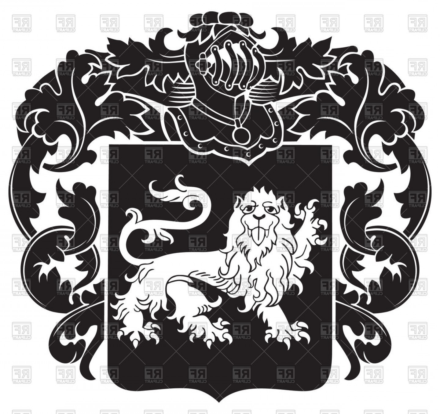 1440x1357 Ornate Heraldic Emblem With Image Of Lion On Shield Royal Coat Of