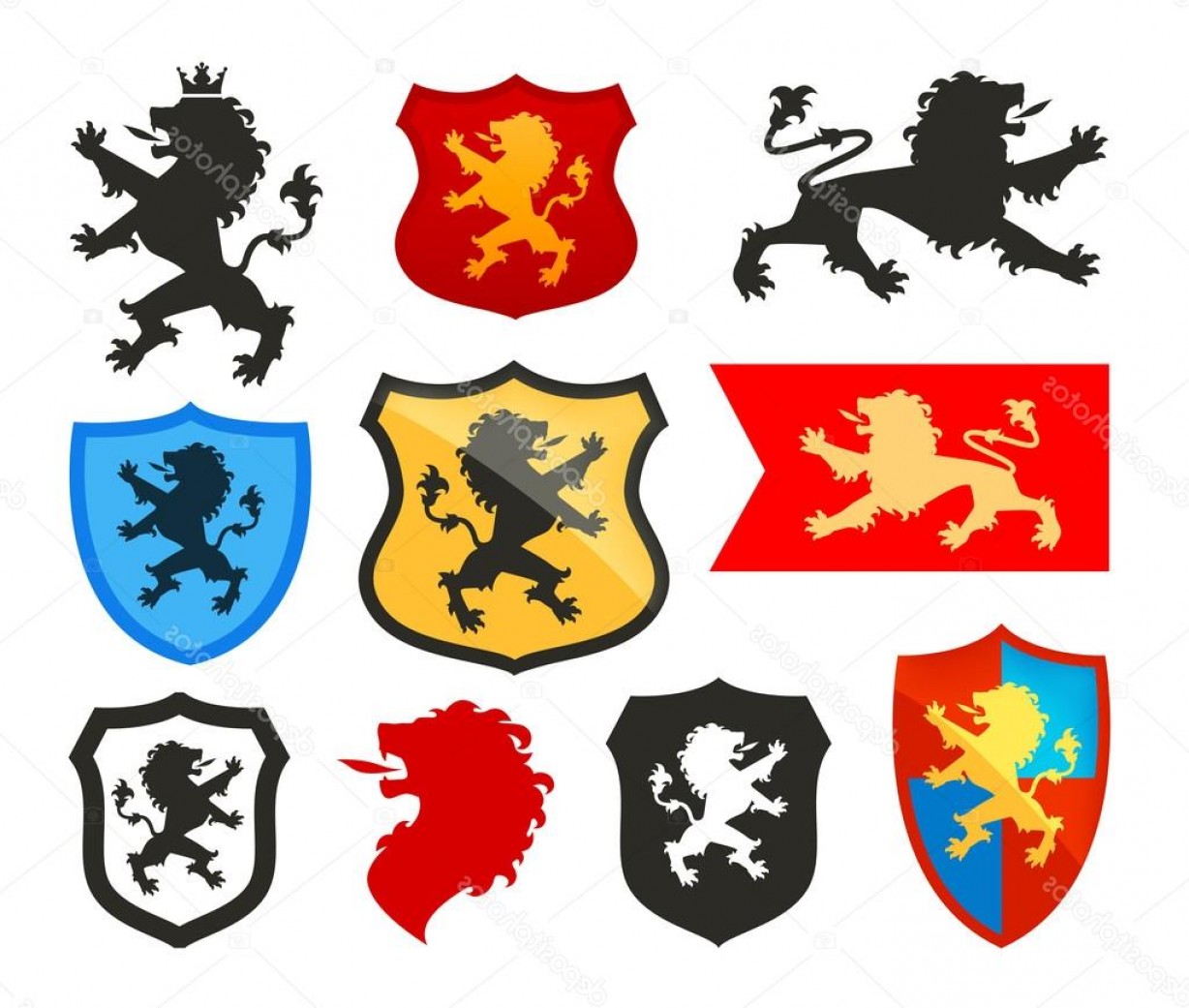 1228x1041 Stock Illustration Shield With Lion Heraldry Vector Arenawp