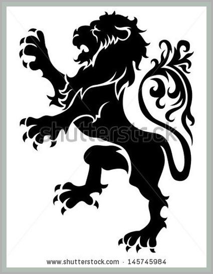 425x547 Heraldic Lion Lev Vector Mono Lions, Tattoo And Tatoo