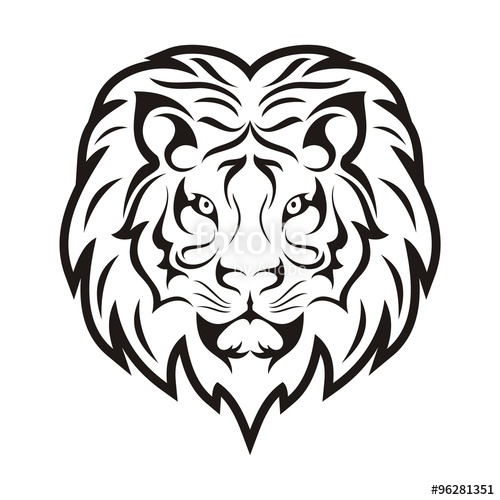 500x500 Lion Face Tribal Template Stock Image And Royalty Free Vector