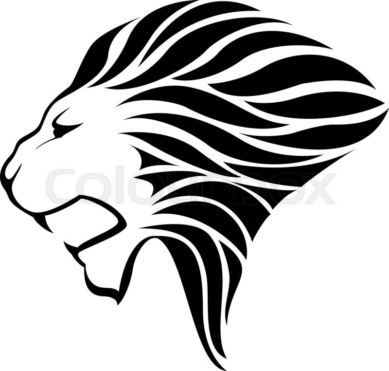 800x762 Lion Head Silhouette On White Background