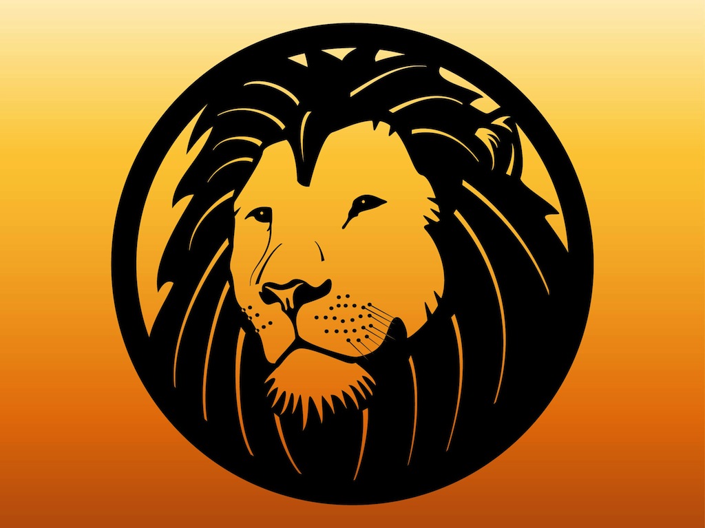 1024x767 Lion Head Vector