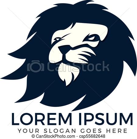 450x454 Lion Head Logo Vector Design. Lion King Head Sign Concept.