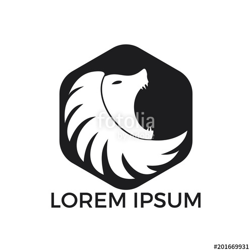 500x500 Lion Head Logo Vector. Wild Lion Head Graphic Illustration. Stock