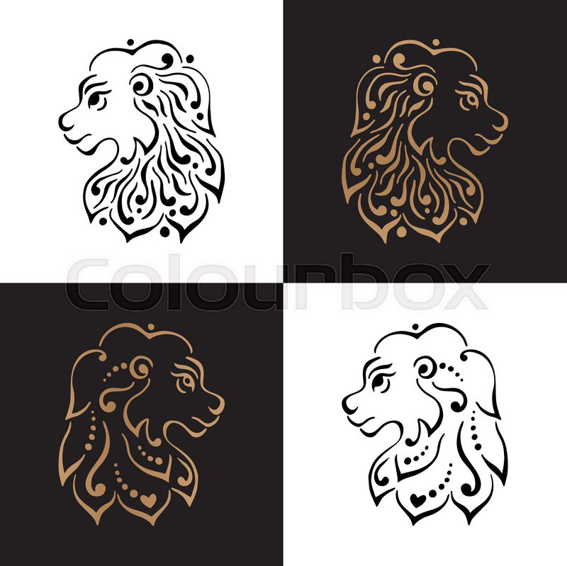 800x799 Lion Head Tattoo Or Logo. Vector Illustration. Stock Vector