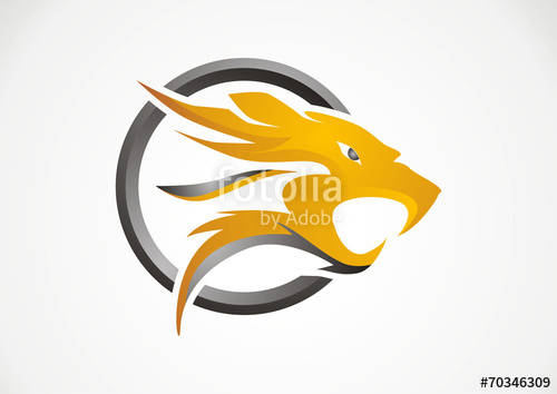 500x354 Lion Head In Circle Logo Vector Stock Image And Royalty Free