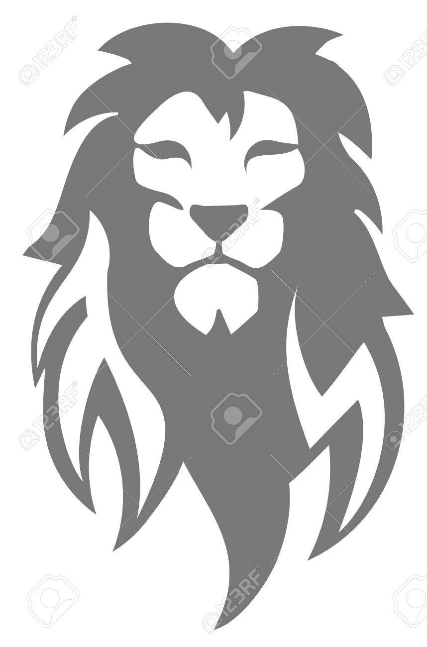 858x1300 Lion Head In Profile Template Logo Vector 7583409 Face 2