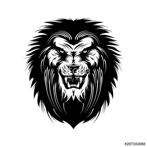 500x500 Angry Lion Head Vector Illustration Stock Image And Royalty Free