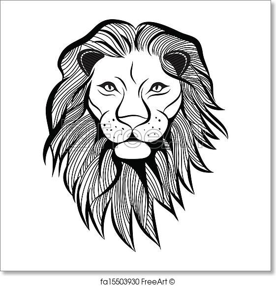 561x581 Free Art Print Of Lion Head Vector Animal Illustration For T Shirt
