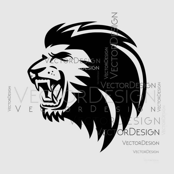 690x690 Lion Head V3 Graphics Svg Dxf Eps Png Cdr Ai By Vectordesign On Zibbet
