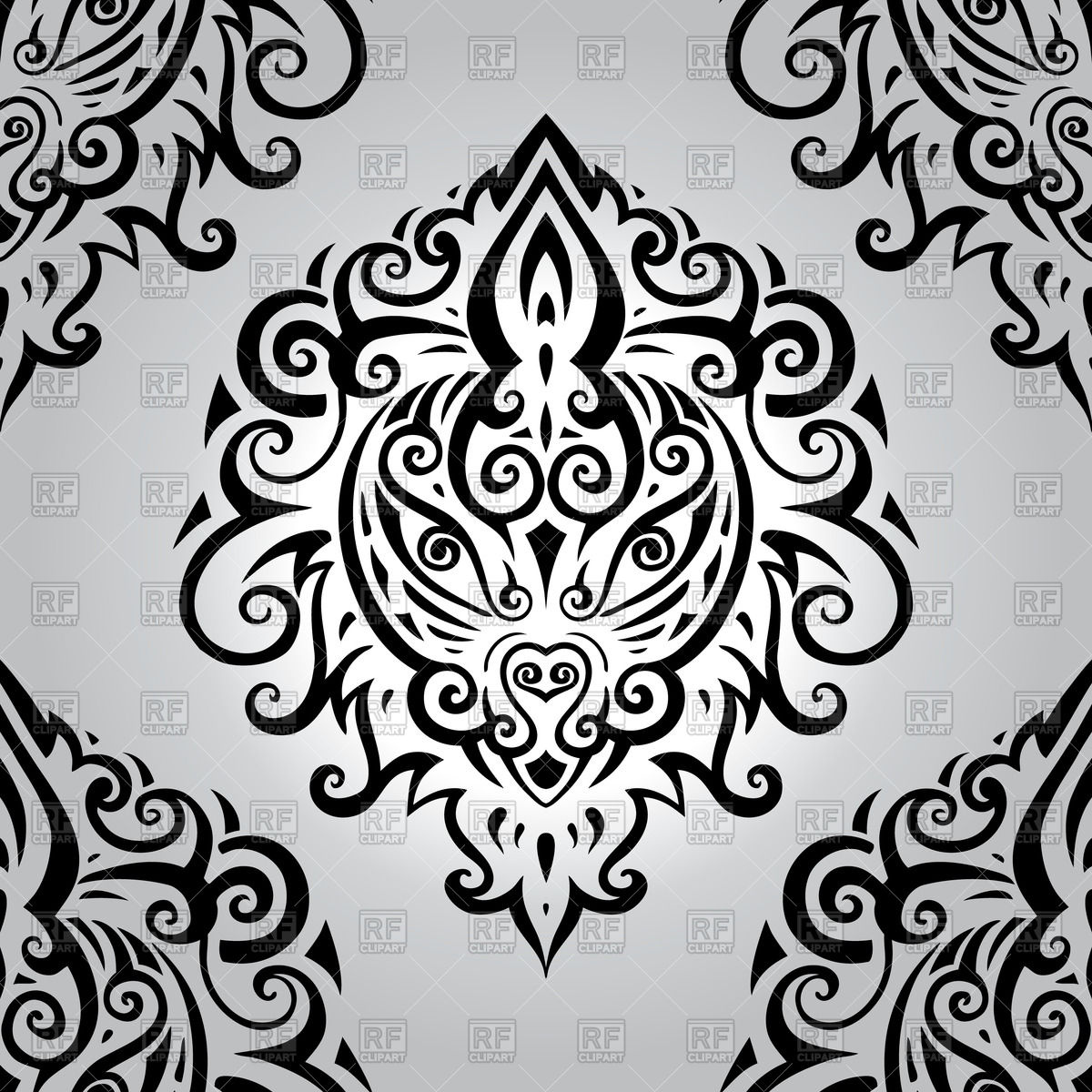 1200x1200 Seamless Pattern With Abstract Lion Head Vector Image Vector