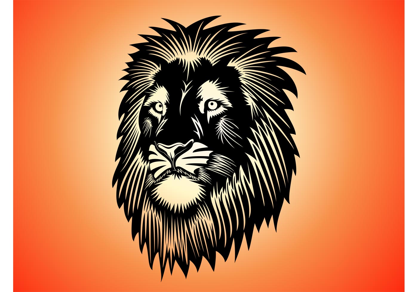 1400x980 Lion Head Free Vector Art