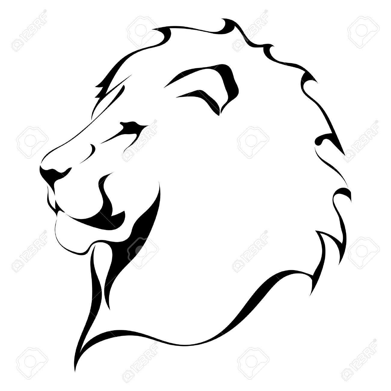 1300x1300 Lion Head On A White Background. Tattoo Sontuli