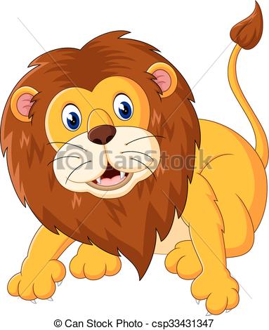 383x470 Cute Lion. Illustration Of Cute Baby Lion Cartoon.