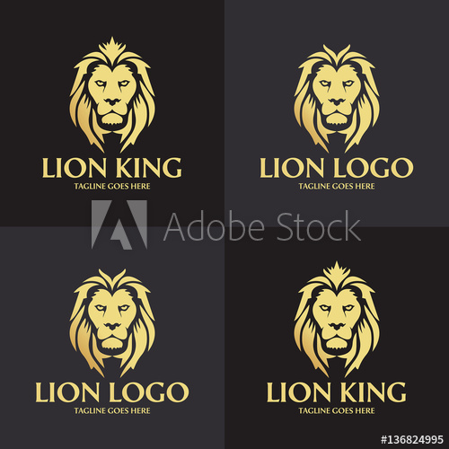 500x500 Lion King Logo Design Template. Lion Head Logo. Vector