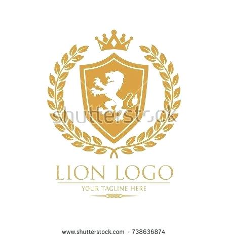 450x470 Royal Lion King Crest Logo With Laurel Vector Logo Template Royal