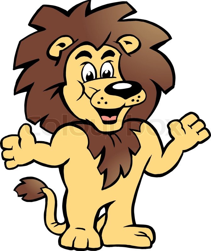 671x800 Hand Drawn Vector Illustration Of An Happy Proud Lion King, There