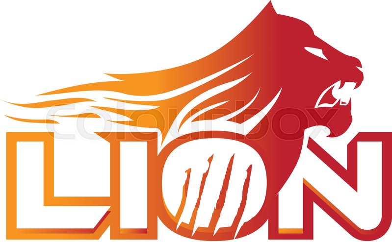 799x494 Angry Lion Logo Open His Mouth With Flames And Scratch On The