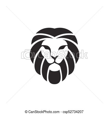 450x470 Lion Logo Black Color Logo. Creative Simple Flat Emblem Lion King