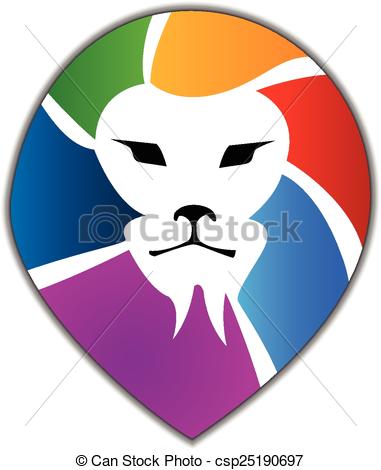 381x470 Lion Logo. Lion Head Silhouette Vector Icon Logo.