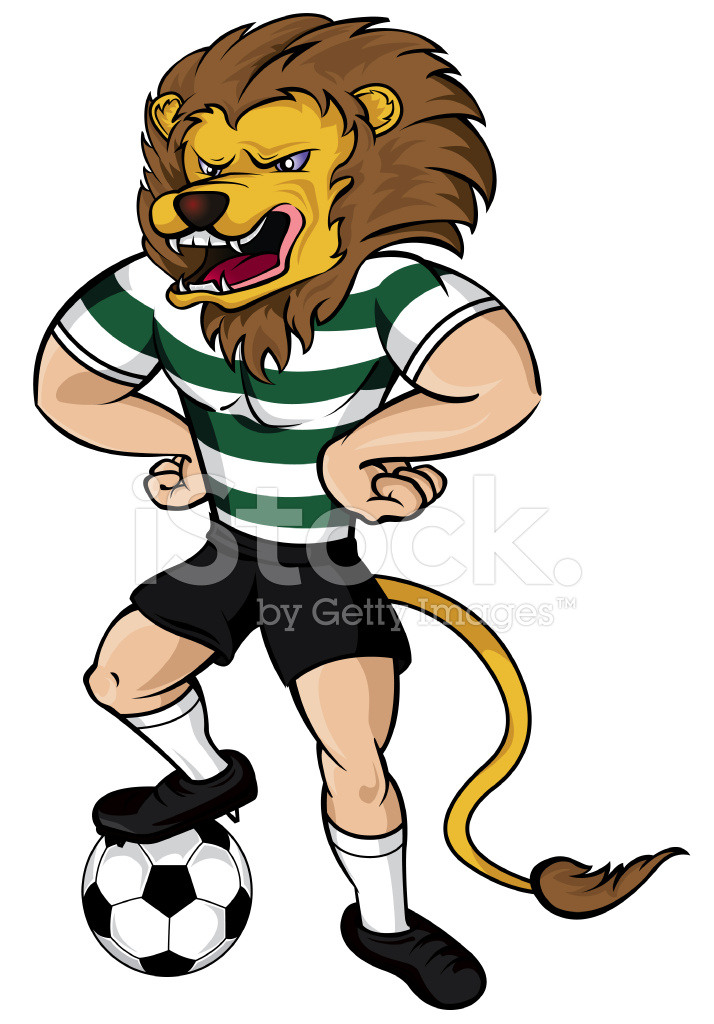 714x1024 Soccer Lion Mascot Stock Vector