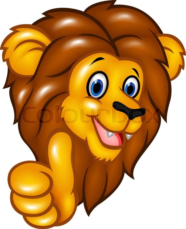 651x800 Vector Illustration Of Happy Lion Mascot Giving Thumbs Up Stock
