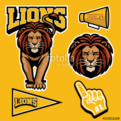 500x500 Lion Mascot Set Stock Image And Royalty Free Vector Files On