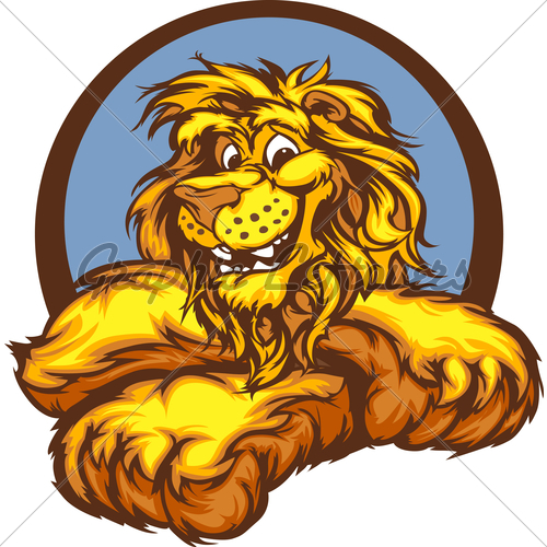 500x500 Graphic Vector Image Of A Happy Cute Lion Mascot Gl Stock Images