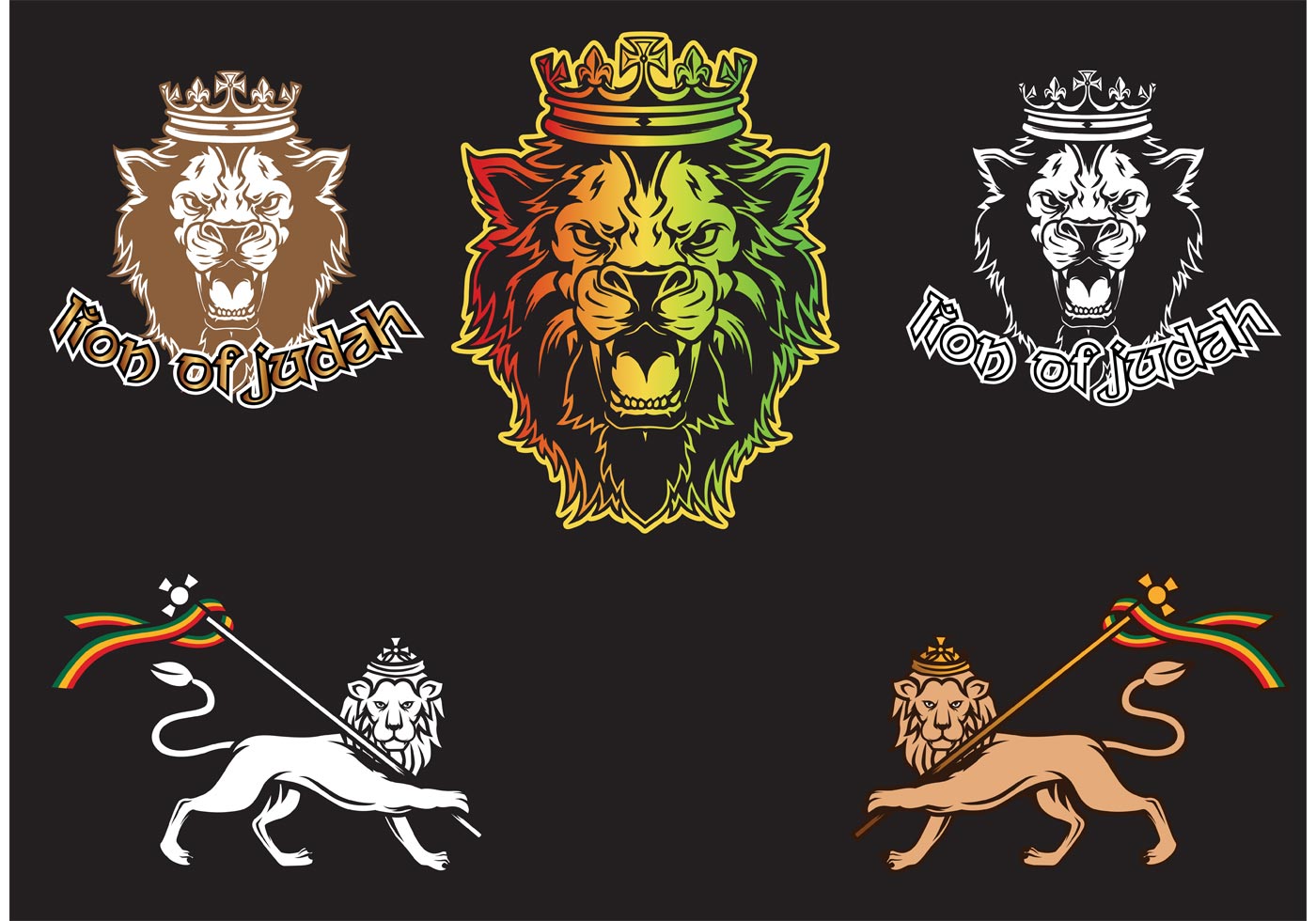 1400x980 Rasta Lion Free Vector Art