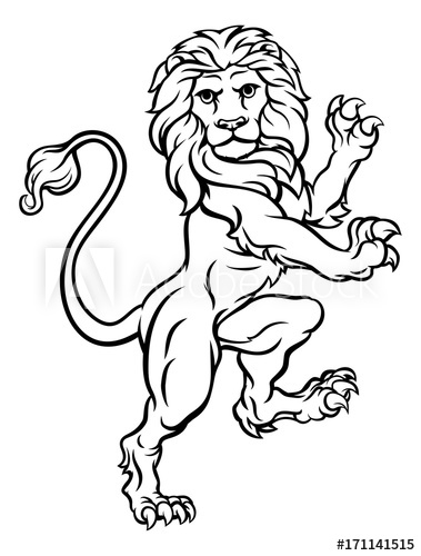 379x500 Lion Rampant Heraldic Crest Coat Of Arms