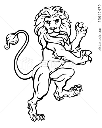 359x450 Lion Rampant Heraldic Crest Coat Of Arms