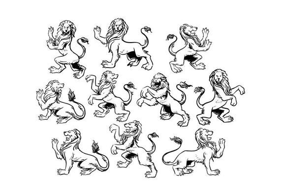 571x400 Free Lion Rampant Vector Christmas Lions, Clip Art