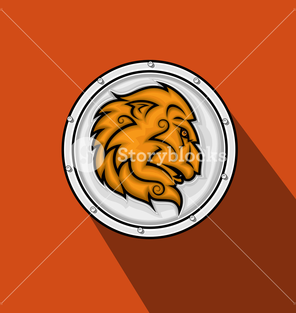 948x1000 Heraldic Lion Shield Vector Illustration Royalty Free Stock Image