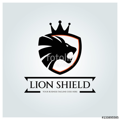 500x500 Lion Shield Logo Design Template ,element For The Brand Identity