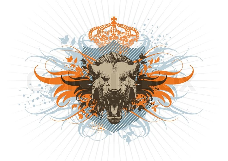 800x564 Shield, Crown And Lion Stock Vector Colourbox